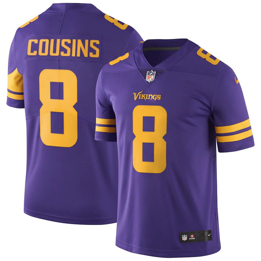 Men Minnesota Vikings 8 Kirk Cousins Nike Purple Color Rush Vapor Untouchable Limited NFL Jersey